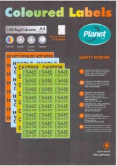 Бумага "PLANET" самокл цветн. универ./наклейки А4/20л (70х37)/24ч ЗЕЛЕНЫЙ