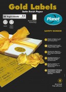 Бумага "PLANET" ЗОЛОТО самоклеющаяся А4/20л (99,1х67,7)/8ч
