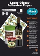 Бумага "PLANET" ГЛЯНЦЕВАЯ самоклеящаяся А4/20л (199.6х289.1)/1ч